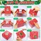 48 Set Christmas Bakery Boxes Bulk 5x5x3 Inch with Christmas Tree Tags and Rope Clear PVC Window Christmas Cupcake Boxes Containers for Christmas Cookie Goodie Candy Package Party Treat Gift